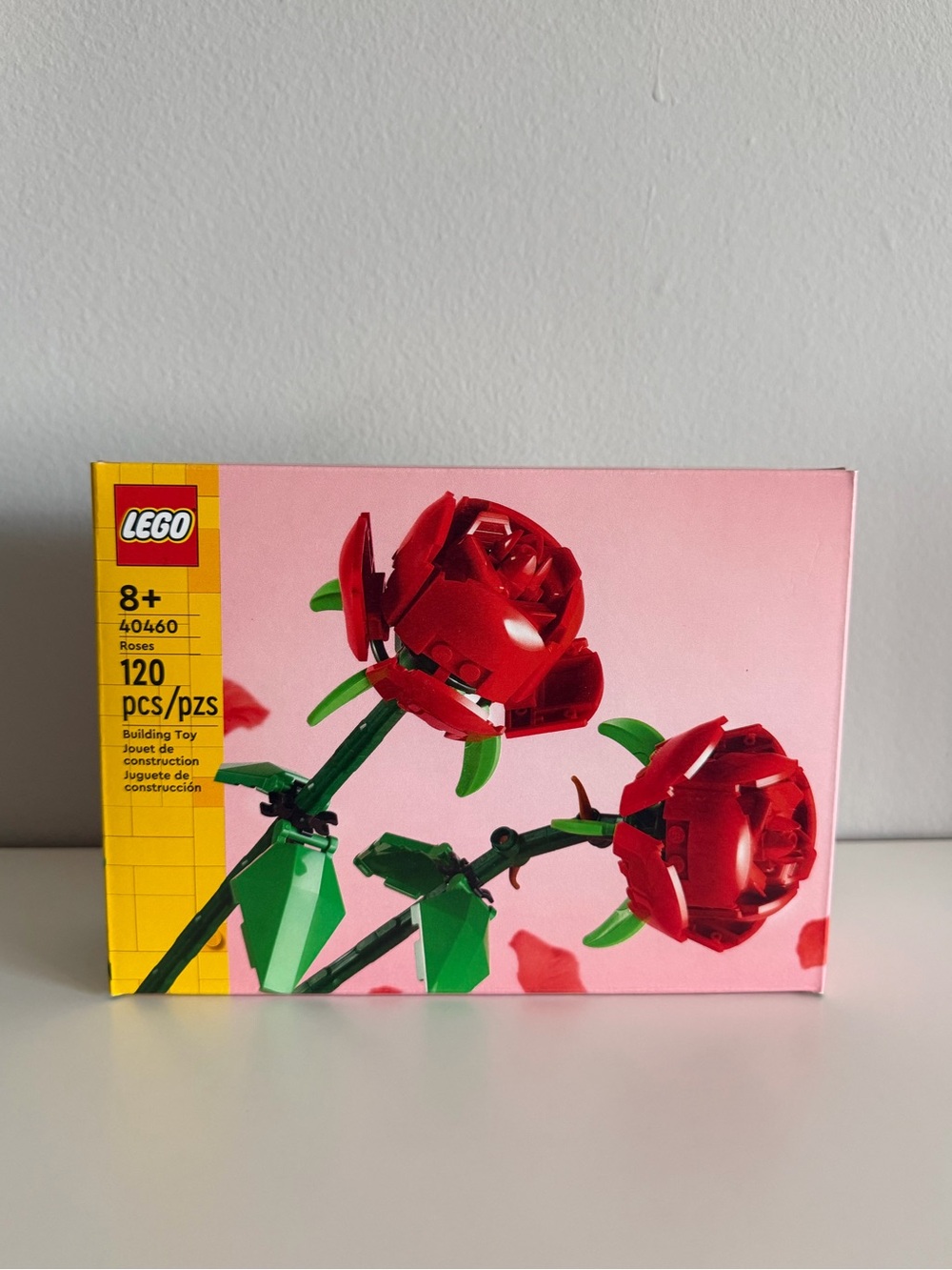 Red Roses LEGO Set with Green Stems Floral Build
